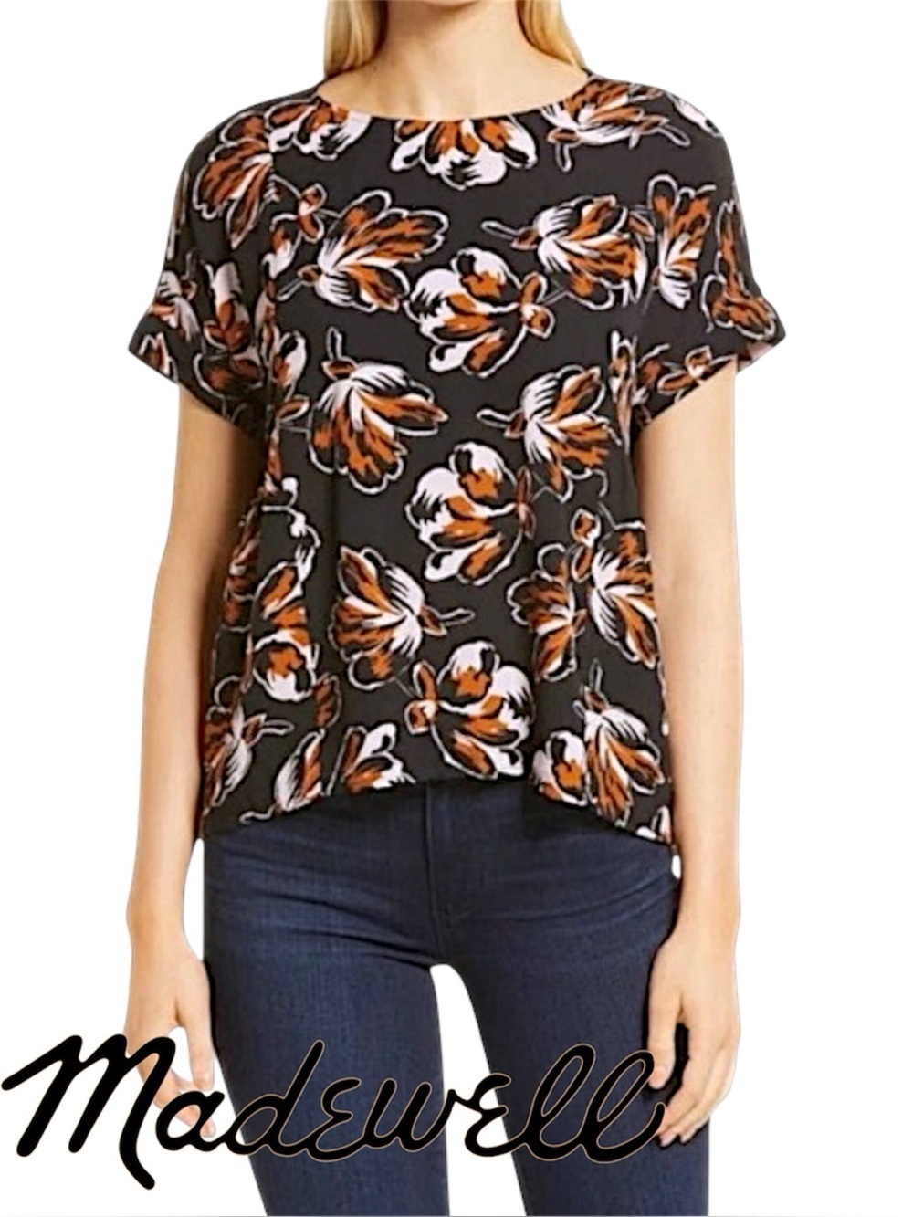 Madewell ๐ | ๐Duskblossom Cuffed-Sleeve Shirred Top.